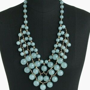 J Crew Bauble Cascade Elegant Blue Beaded Necklace